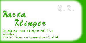 marta klinger business card